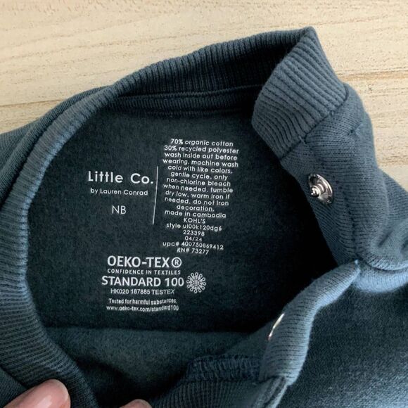 NWT!! Unisex Sz NB"Book Worm"Crewneck Sweatshirt (LW) Organic Cotton Green/Blue - Picture 3 of 7